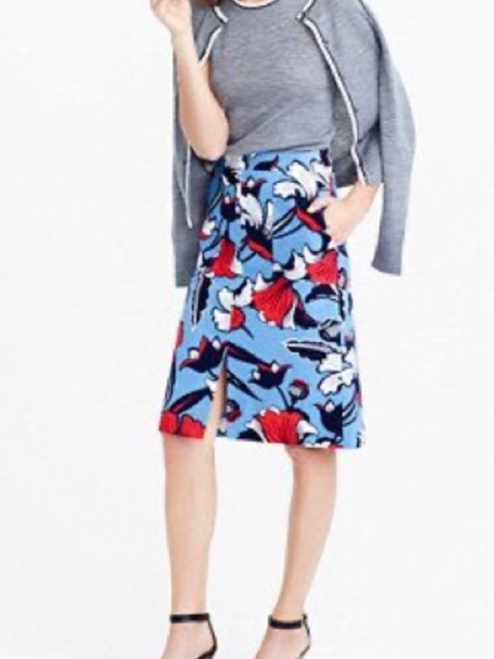 J.Crew Floral A-Line Skirt